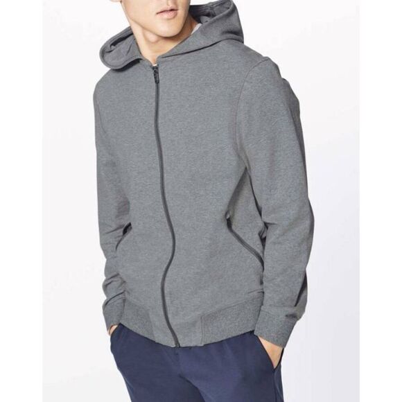 LULULEMON ATHLETICA Cross Cut Hoodie in Heathered Medium Grey Size Medium - Picture 1 of 6
